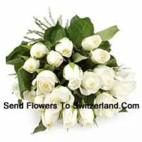 Bunch Of 24 White Colored Roses